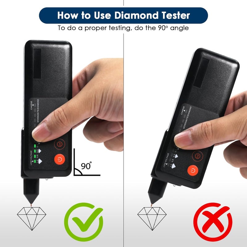 JuviPerpric Professional Diamond Tester Pen with UV Light, Rechargeable High Accuracy Jewelry Diamond Tester Kit Gem Tester for Novice and Expert - Image 4